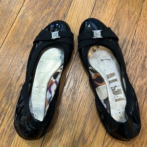 Coach Gray Patent Leather Ballet Flats “Dwyer” Size 9.5